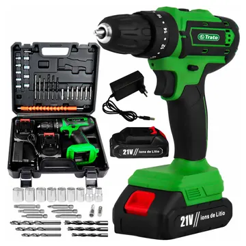 Furadeira e Parafusadeira 21v Profissional 2 Baterias Led Tpar21